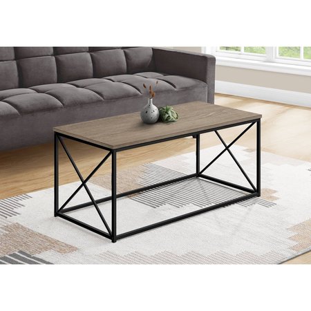 Monarch Specialties Coffee Table, Accent, Cocktail, Rectangular, Living Room, 40"L, Metal, Laminate, Brown, Black I 3786